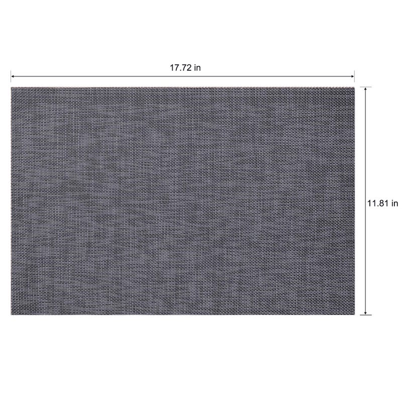 CADONO Placemats Set of 4 Washable Indoor/Outdoor Vinyl Place Mats for Dining Table Durable Non-Slip Heat Resistant PVC Weave Table Matsï¼ˆBlackï¼‰ - Image 2