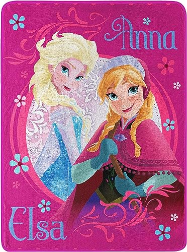 Disney Northwest Frozen Micro Raschel Throw Blanket 46 x 60 Loving Sisters - Image 1