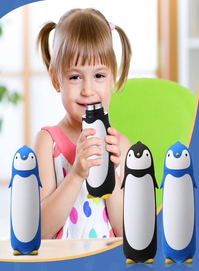 Cunhill 2 Pieces Penguin Water Bottle 9.5 oz Stainless Steel Penguin Cartoon Funny Travel Mug Insulated Vacuum Water Bottle Winter Coffee Mug for Coffee Tea Beverages Travel, Black and Blue - Image 5