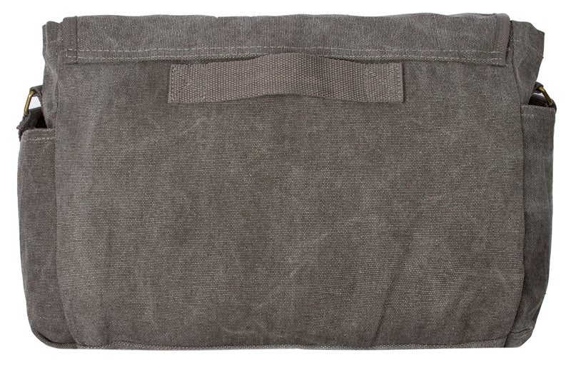 Sweetbriar Classic Vintage Messenger Bag - Original Heavyweight Cotton Canvas Gray Shoulder Bag with Upgraded Features - Grey - Image 3