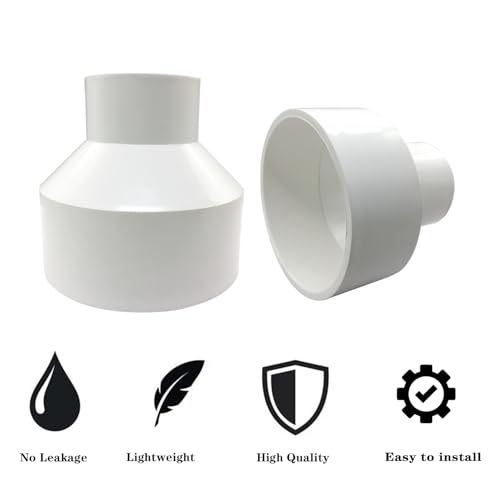 Fitvell 4" x 2" PVC DWV Reducer Coupling Adapter (Socket x Socket) Schedule 40 Slip Reducing Coupling Pipe Fittings for Home Sewer Plumbing - Image 4
