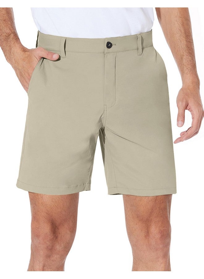 Puli Golf Shorts Mens 7 Inch Summer Stretch Dress Relaxed Fit Hiking Summer Outdoor Lightweight With Zipper Pockets Khaki 30  - Image 1