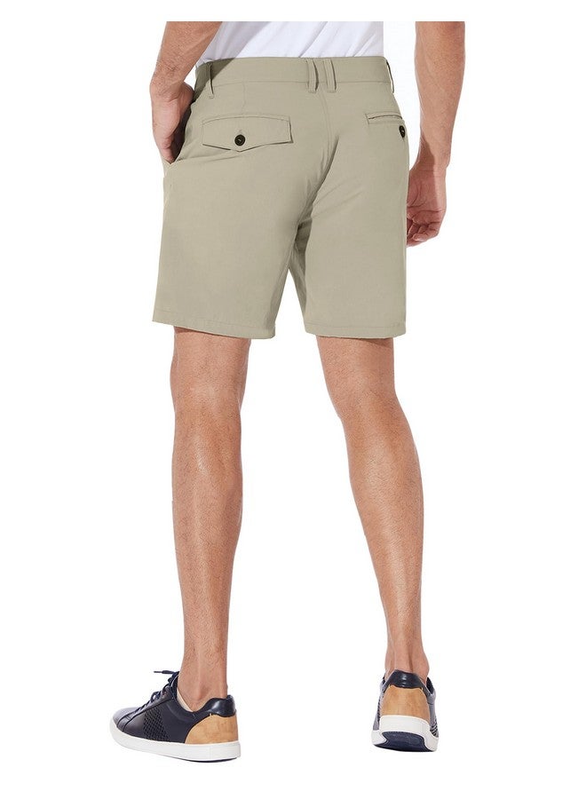 Puli Golf Shorts Mens 7 Inch Summer Stretch Dress Relaxed Fit Hiking Summer Outdoor Lightweight With Zipper Pockets Khaki 30  - Image 4