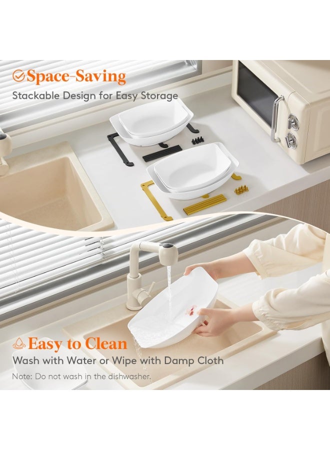 VKL Plastic Fruit Bowl Basket for Kitchen Countertop, 3 Tier Fruit Holder with Gold Metal Stand, Serving Tray for Food, Vegetable, Cake, Dessert in Party - Image 4