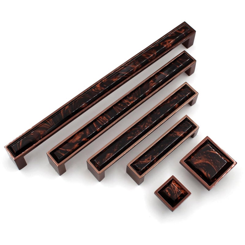 ABVIN ABVIN Premium Marble Rose Gold Copper Handles Modern Cabinet Hardware Furniture Pulls for Doors Cabinets Cupboards Drawers 1 pcs 67 inch  - Image 1