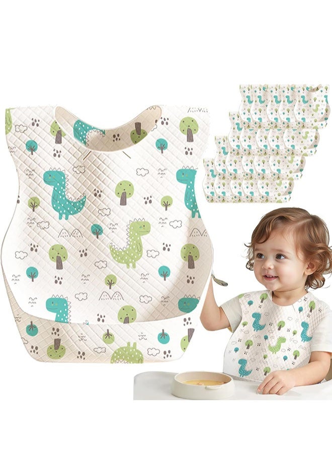 20 Pcs Disposable Baby Bibs, Individual Wrapped Travel Bibs, Waterproof Food Catcher for Toddlers Girls Boys Feeding - Image 1
