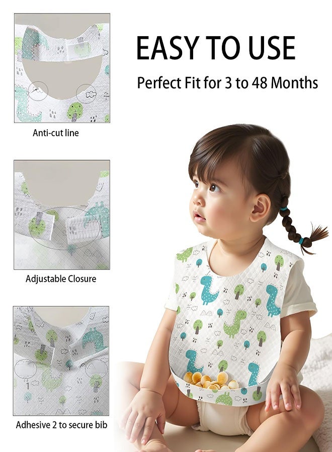 20 Pcs Disposable Baby Bibs, Individual Wrapped Travel Bibs, Waterproof Food Catcher for Toddlers Girls Boys Feeding - Image 4