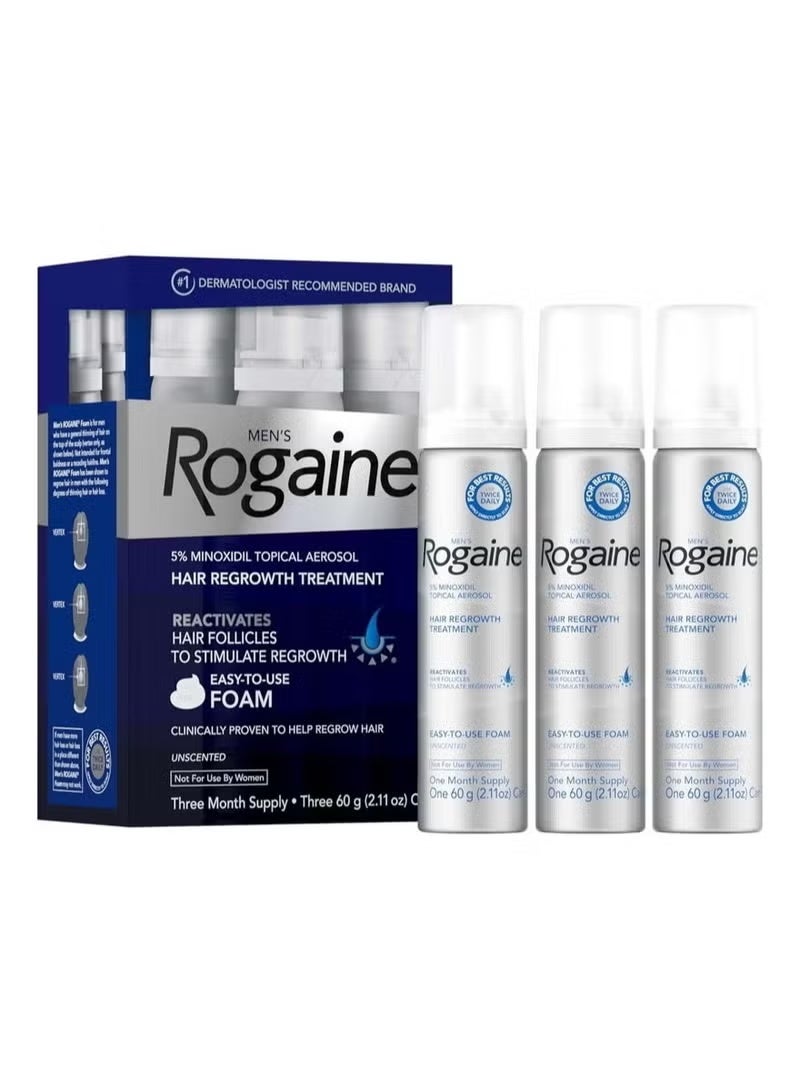 ريجين علاج إعادة نمو الشعر للرجال برغوة مينوكسيديل ٥٪؜ الموضعية، عبوة تكفي لمدة ٣ أشهر، ٢.١١ أونصة - Image 1