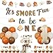 Balterever Smore Birthday Party Decorations with Smores Birthday Party Banner Garland Its Smore Fun to Be One Cake Cupcake Toppers for Camping Smore First Birthday Party Supplies - Image 2