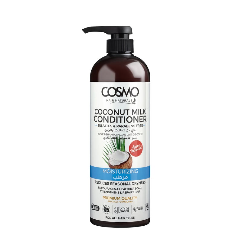 COSMO Hair Naturals Coconut Milk All Hair Conditioner 1000ML, for Moisturizing, Strengthens & Repairs Hair - Image 1