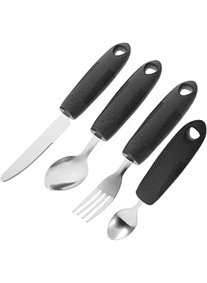 Anti Skid Stainless Steel Weighted Cutlery For Elderly Hand Tremors Travel - Image 1