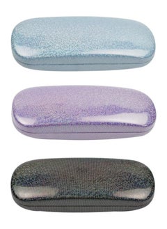Oasisgalore 3pcs Hard Shell Glasses Cases with Cleaning Cloth for Eyeglasses and Sunglasses (One Size)  - Image 1