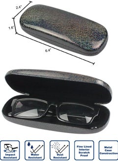 Oasisgalore 3pcs Hard Shell Glasses Cases with Cleaning Cloth for Eyeglasses and Sunglasses (One Size)  - Image 4