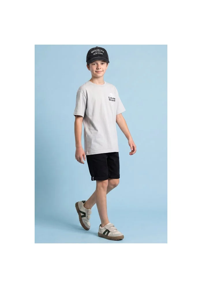 R&b Print Detail T-Shirt with Crew Neck and Short Sleeves