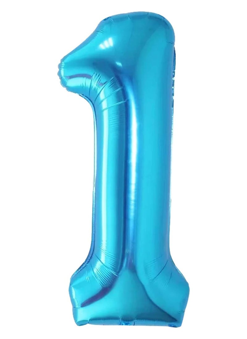 KATCHON Blue Number 1 Balloon for 1st Birthday or Anniversary Decoration 40 Inch  - Image 1