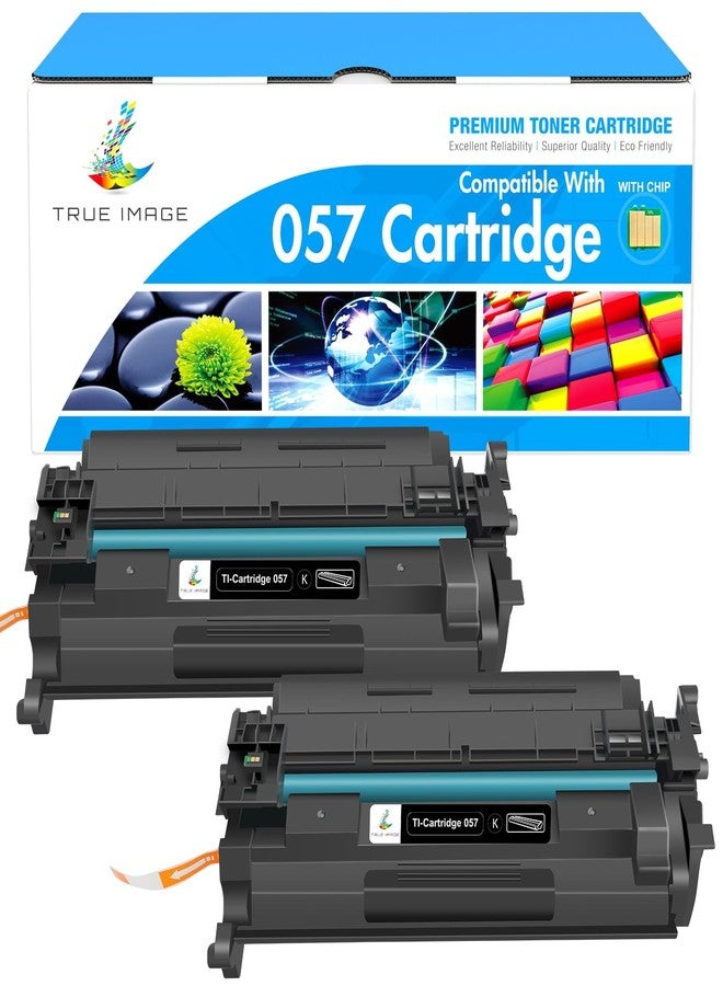TRUE IMAGE Compatible Toner Cartridge Replacement for Canon 057 057H CRG-057 Work with ImageCLASS MF445dw MF448dw LBP226dw LBP227dw LBP228dw MF449dw MF445 Laser Printer Ink (Black, 2-Pack) - Image 1
