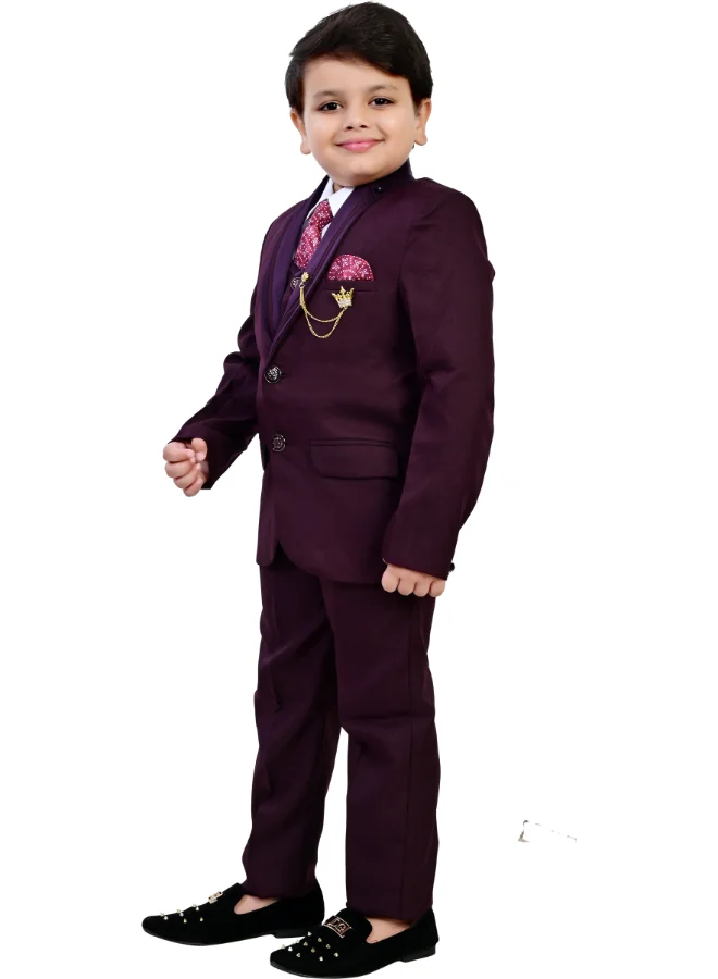 BT DEZINES Wine 5-Piece Suit Set For Boys