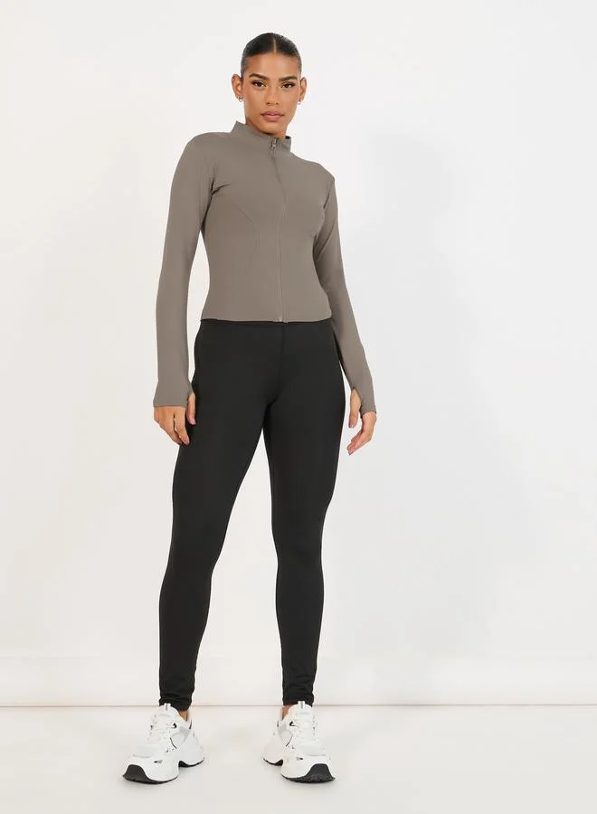 ستايلي اكتيف جاكيت رياضي بسحَّاب غلق وفتحة إبهام