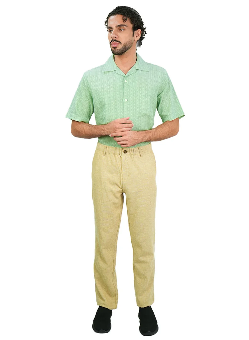 جيوردانو Men's Slim Taper Linen Cotton Khakis