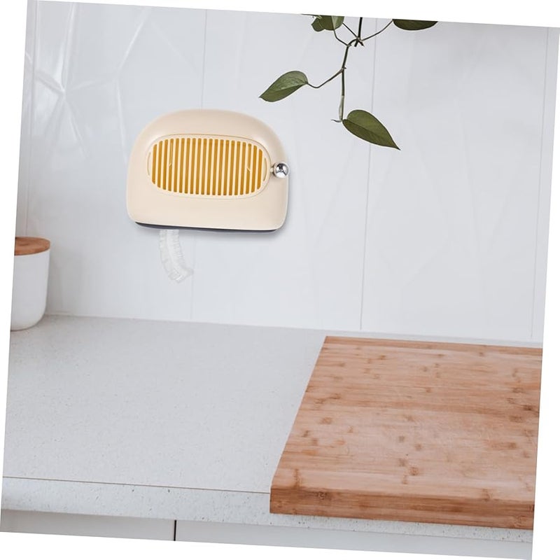 Beige Wall Mounted Dispenser Organizer For Cling Film Shoe Covers Kitchen Bathroom - Image 4