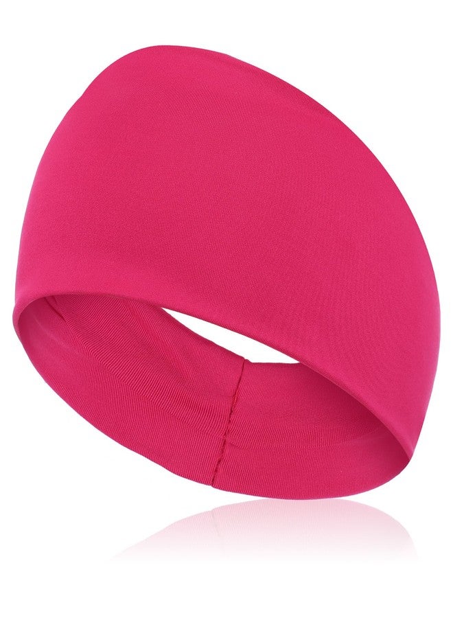 HaiFafafaing 80s 90s Neon Hot Pink Headband, Wide Non-slip Sweat Hairbands,Solid Sports Headbands for Glow Party Retro Print Travel Party Yoga Running Fitness - Image 1