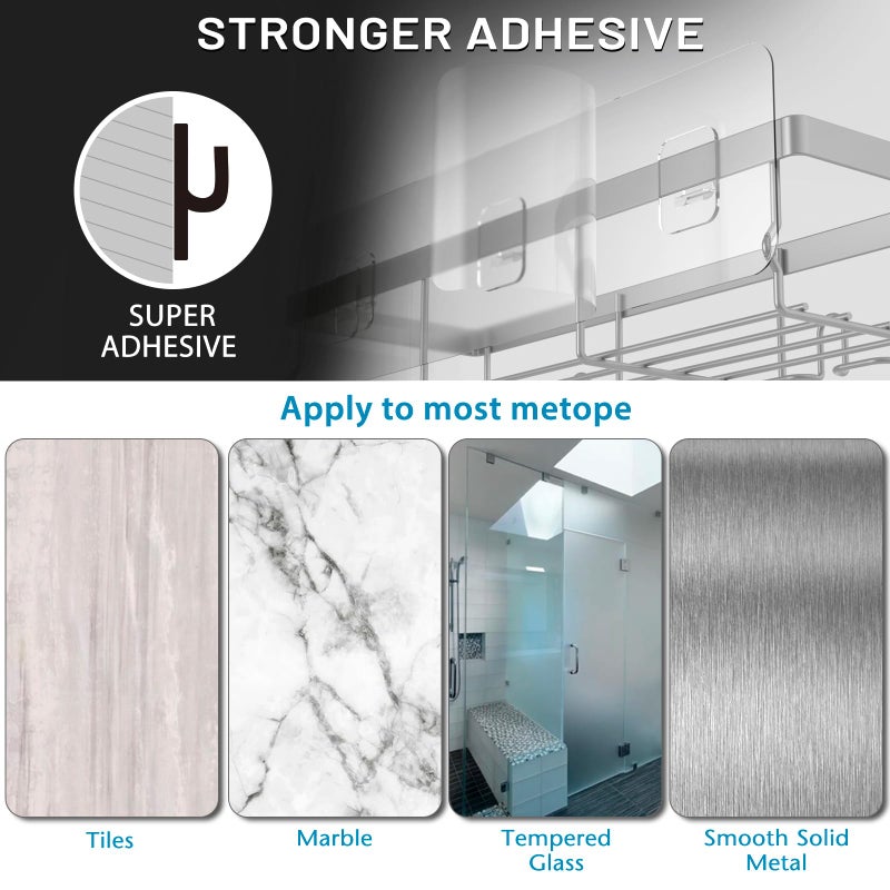 Moforoco Grey Shower Caddy Organizer Shelves Rack - 5 Pack Corner Bathroom Storage Organization, Home & Kitchen Decor Inside RV Accessories, Hanging First Apartment Household Camper Essentials - Image 4