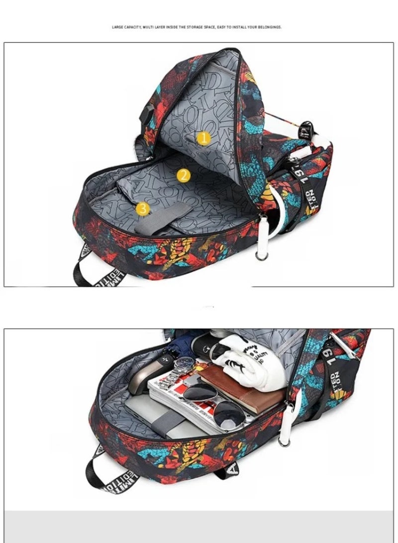 STITCH Cadedon Cartoon Animation Stitch Joint School Bag Trendy Backpack 41*14*28cm - Image 4