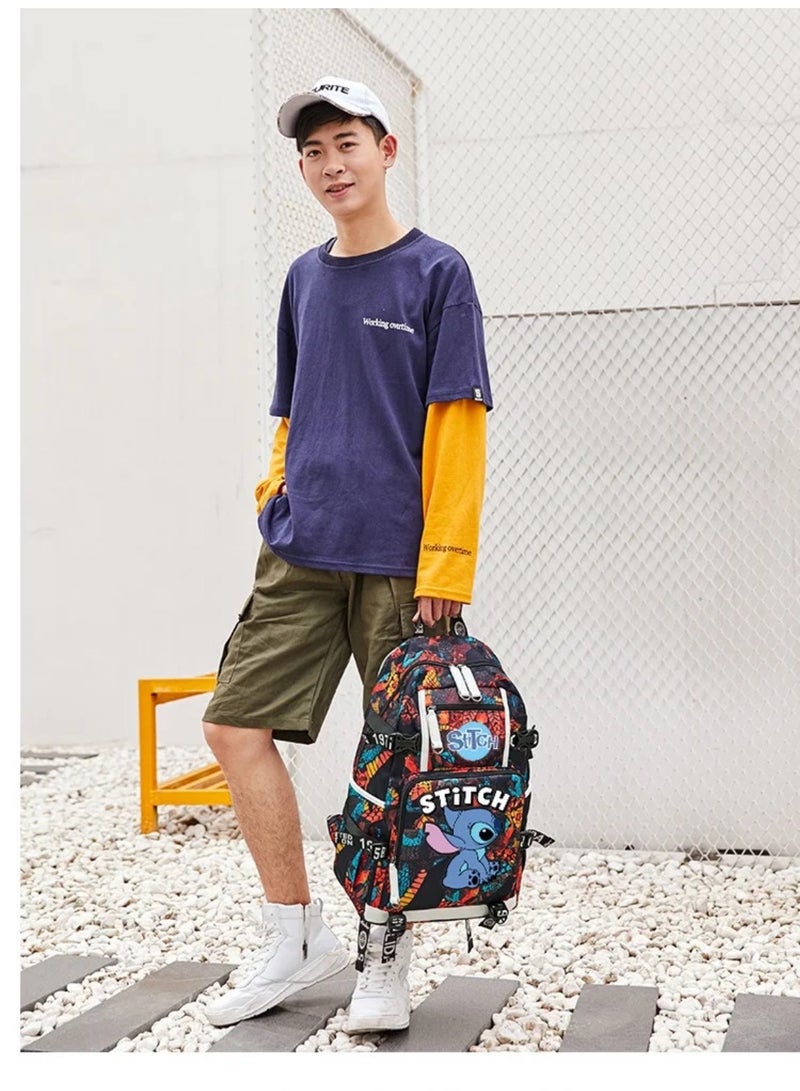 STITCH Cadedon Cartoon Animation Stitch Joint School Bag Trendy Backpack 41*14*28cm - Image 5