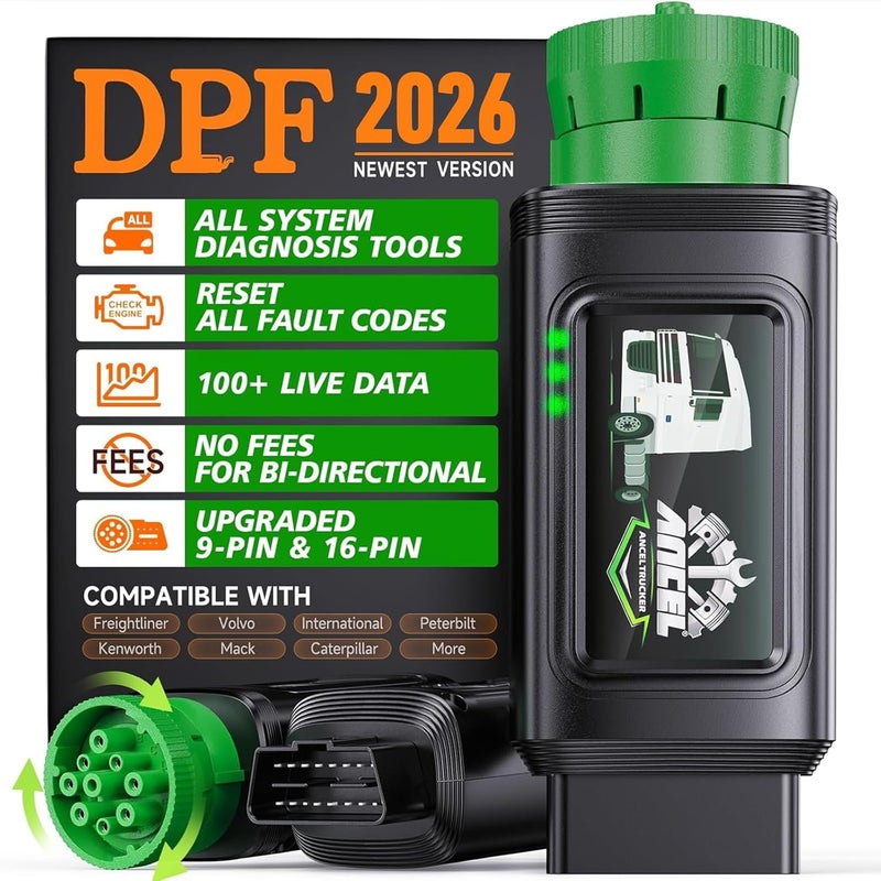ANCEL HD100 Heavy Duty Truck Scanner with DPF Regen for Cummins & CAT Engines - Image 1