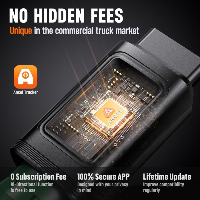 ANCEL HD100 Heavy Duty Truck Scanner with DPF Regen for Cummins & CAT Engines - Image 5