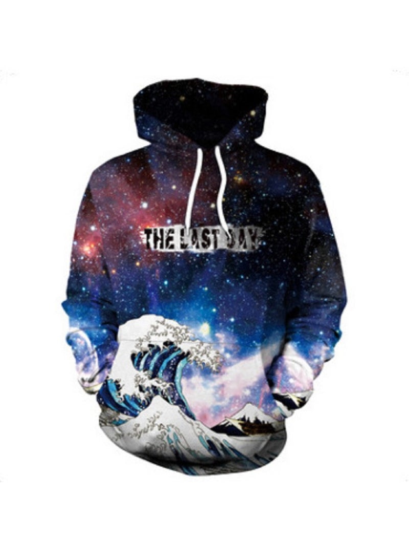 Loquat Loose Hooded 3D Digital Printed Sweater - Image 1