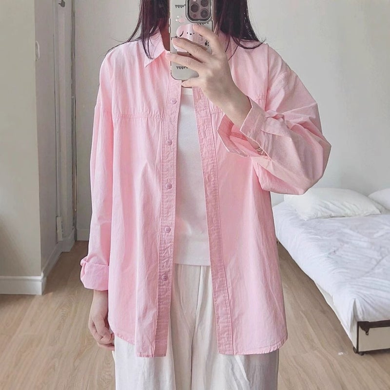 Women's Cotton Shirt Oversized Loose Fit Summer 2025 - Image 4