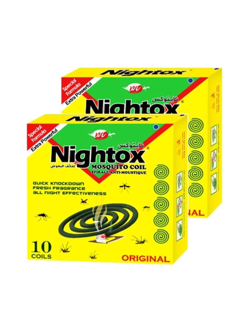 Nightox Mosquito Coil - Extra Powerful Insect Repellent (Pack of 2 - 20 Coils) - Image 1