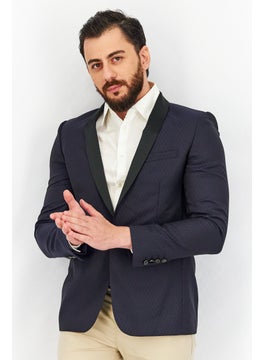 THE KOOPLES Men Regular Fit Textured Formal Blazer, Black  - Image 1