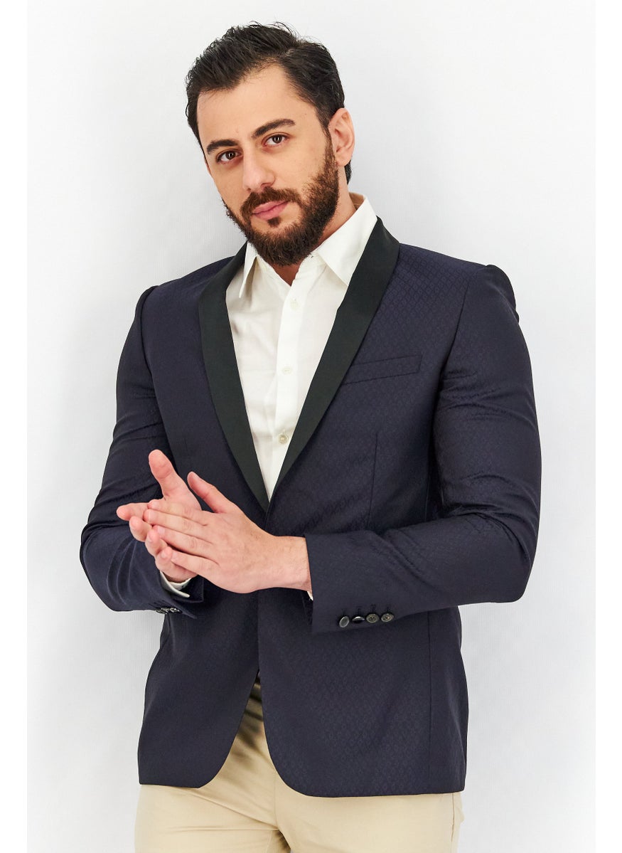 THE KOOPLES Men Regular Fit Textured Formal Blazer, Black  - Image 1