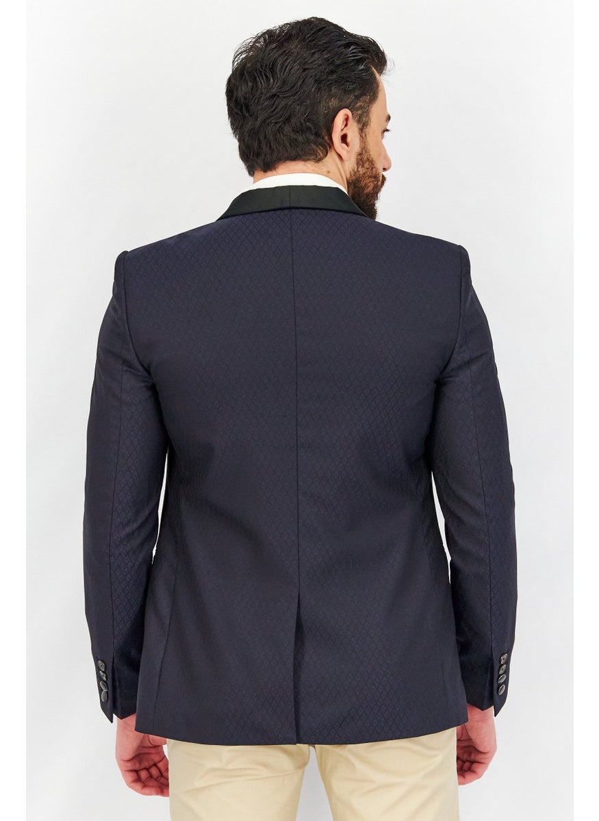 THE KOOPLES Men Regular Fit Textured Formal Blazer, Black  - Image 2