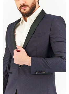 THE KOOPLES Men Regular Fit Textured Formal Blazer, Black  - Image 4