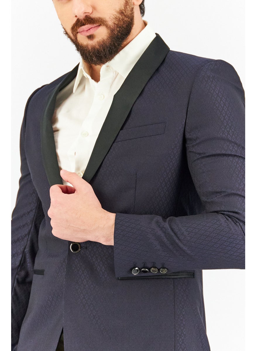 THE KOOPLES Men Regular Fit Textured Formal Blazer, Black  - Image 4