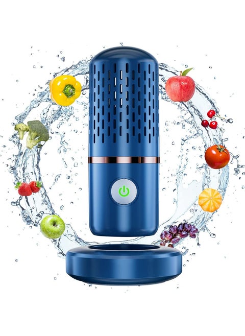 Fruit and Vegetable Washing Machine, Fruit Cleaner Device,Fruit Purifier for with OH-ion Purification Technology for Cleaning Fruit,Vegetable,Rice,Tableware (Blue)