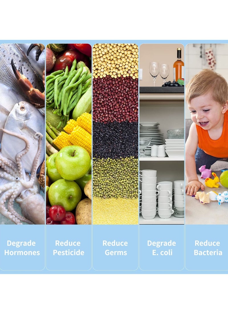 Gonice - Fruit and Vegetable Washing Machine, Fruit Cleaner Device,Fruit Purifier for with OH-ion Purification Technology for Cleaning Fruit,Vegetable,Rice,Tableware (Blue) - Image 1