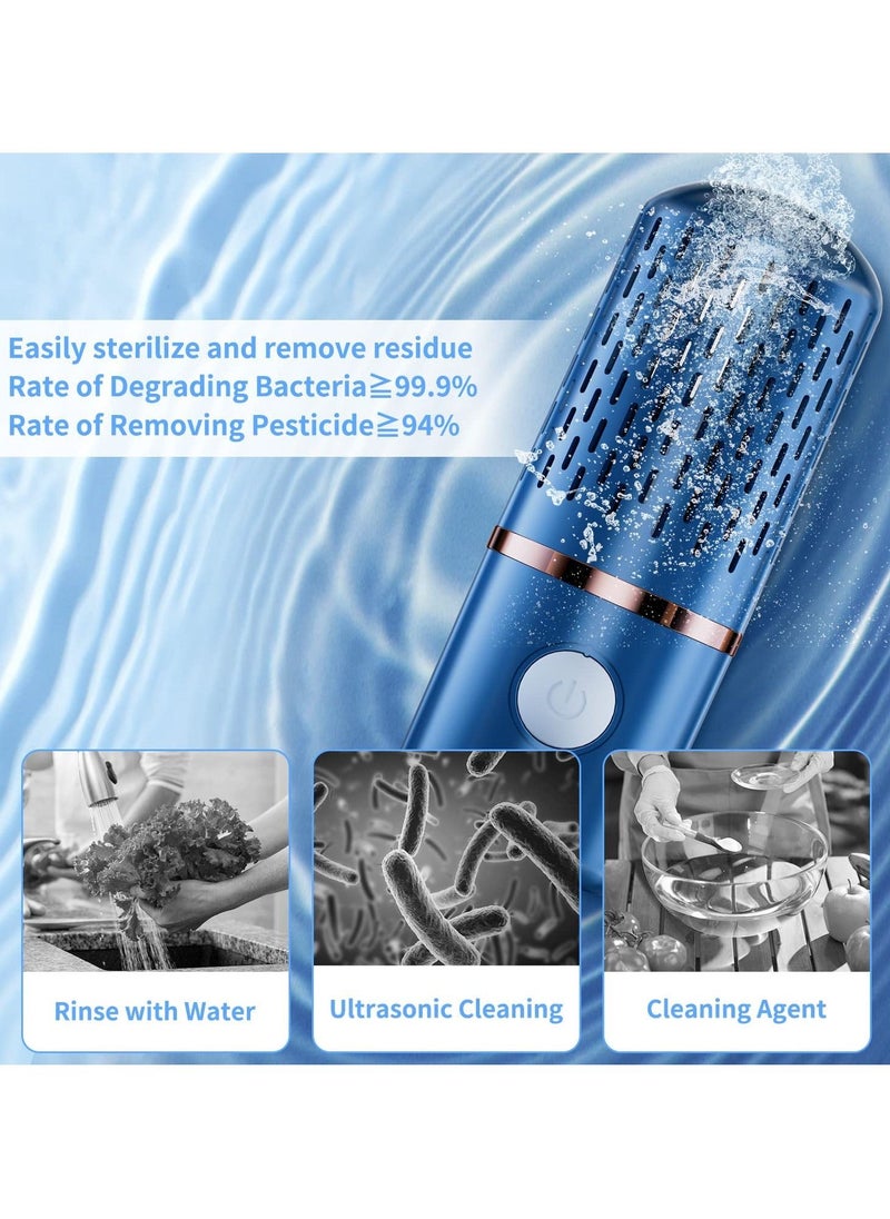 Gonice - Fruit and Vegetable Washing Machine, Fruit Cleaner Device,Fruit Purifier for with OH-ion Purification Technology for Cleaning Fruit,Vegetable,Rice,Tableware (Blue) - Image 1