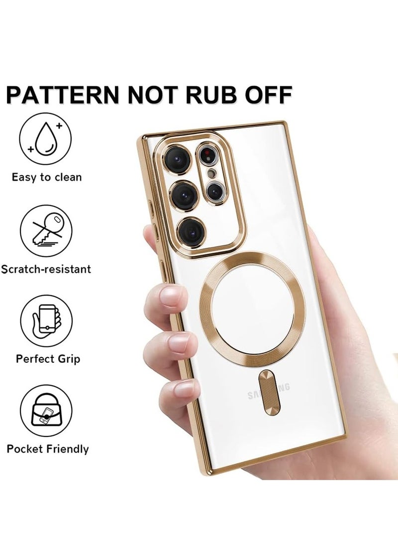 ELTRAZONE ELTERAZONE Magnetic Clear Case for Galaxy S23 Ultra Case,Compatible with MagSafe, Love Heart Design Electroplated Case Soft TPU Shockproof Full Camera Lens Protective Case for Samsung Galaxy S23 Ultra - Image 3