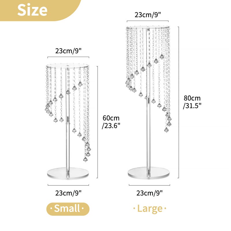 Nuptio Flower Vases Wedding Centerpieces - 2 Pcs 23.6 inches Tall Acrylic Vase Stands for Crystal Centerpiece Table Decorations - Elegant Geometric Flowers Stand for Party Weddings Tables Decoration - Image 5