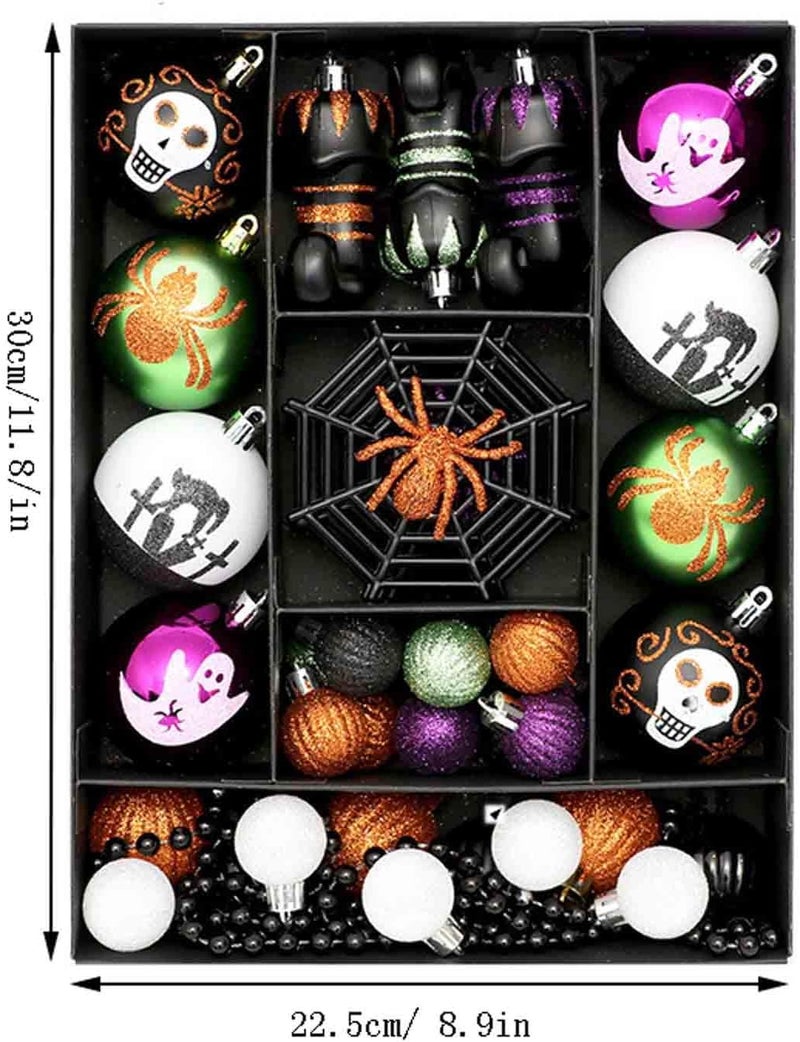 klarako Halloween Decorative Ball 41 Colored Skeleton Plastic Ball Pendant Set,Decorative Ball for Halloween＆Party, Halloween Tree - Image 5