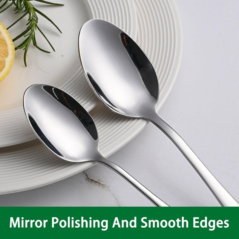 Dehov 8-Piece 6.7 Inches Stainless Steel Tea Spoon,Durable Dishwasher Safe Teaspoons,Silverware Dessert Spoons For Kitchen,Small Spoons For Restaurant,Hotel - Image 3