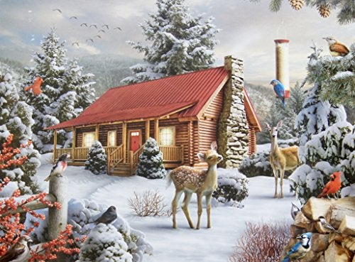 Bits and Pieces 1000 Large Piece Jigsaw Puzzle for Adults New Friends 1000 pc Snowy Winter Scene Jigsaw by Artist Alan Giana - Image 1