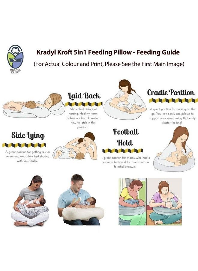 Kradyl Kroft - 5In1 Baby Feeding Pillow With Detachable Cover (Happy Pink) - Image 1