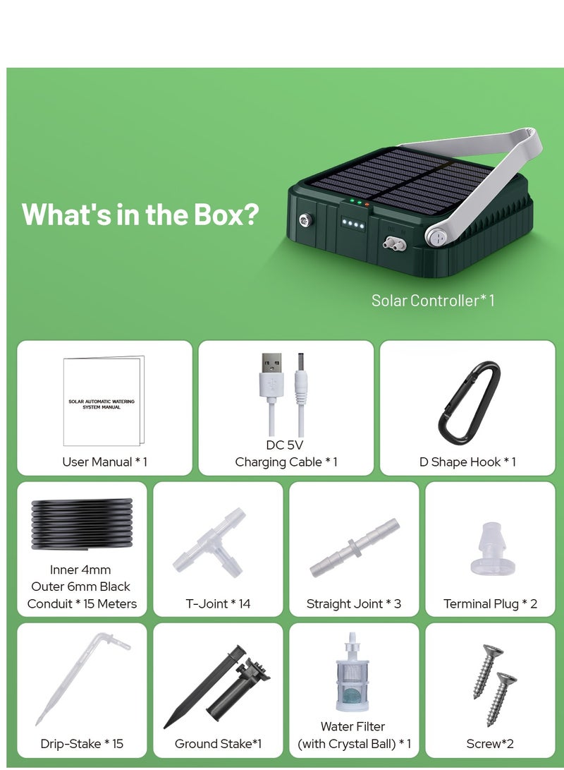 Solar Automatic Drip Irrigation System, Harness Sunshine or External Power for Indoor and Outdoor Use, Rain or Shine! Anti-Siphoning, Supports Up to 15 Potted Plants - Image 5