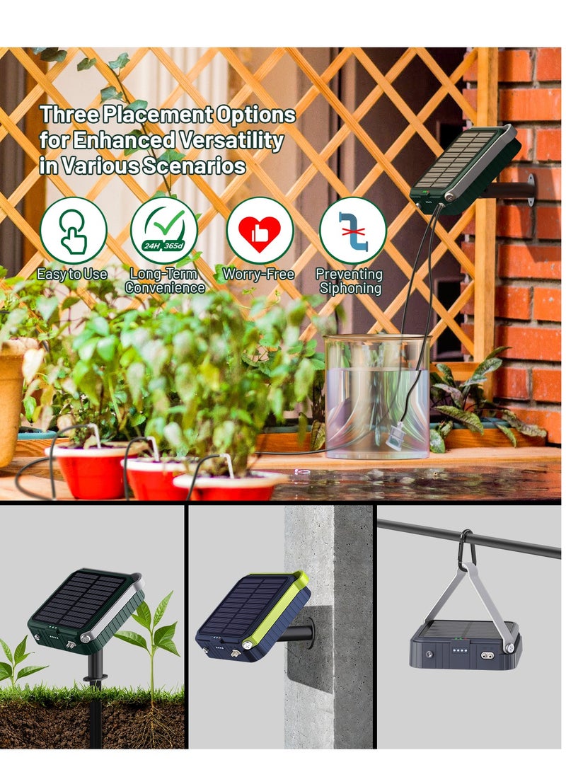 Solar Automatic Drip Irrigation System, Harness Sunshine or External Power for Indoor and Outdoor Use, Rain or Shine! Anti-Siphoning, Supports Up to 15 Potted Plants - Image 3