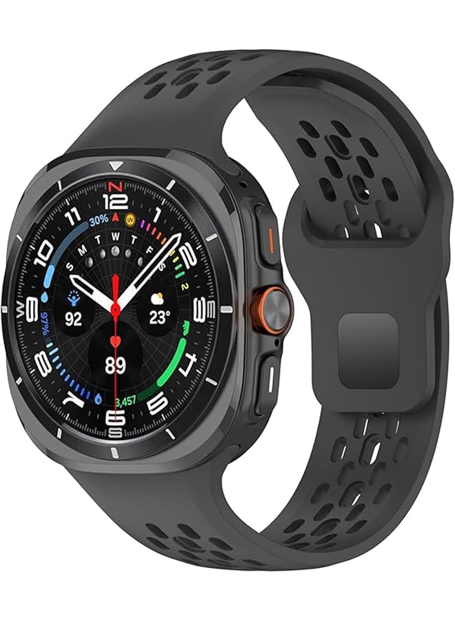 إيروريكس سوار رياضي متوافق مع ساعة سامسونج جالكسي واتش 7 الترا 47 مم 2024 بدون فجوات حزام بديل من السيليكون الناعم القابل للتنفس لساعة جالكسي واتش الترا للرجال والنساء - Image 1